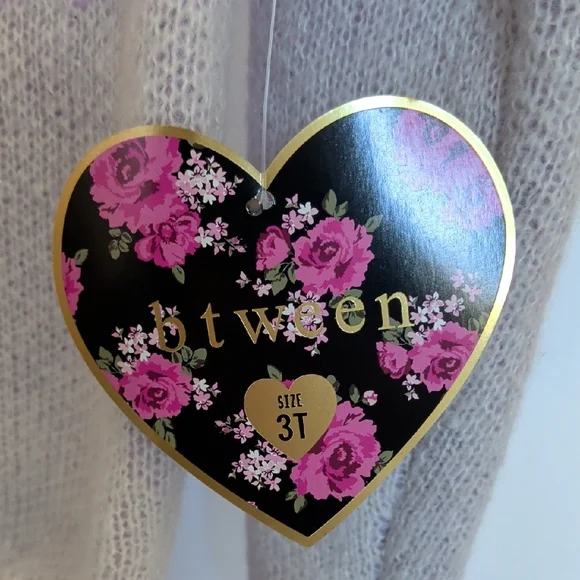 btween Cream Sweater with Pink and Purple Pattern - Picture 2 of 10